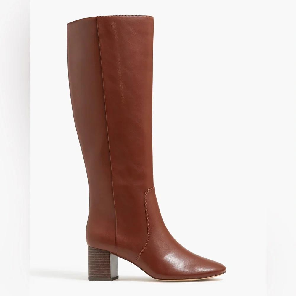 J. Crew Knee-High Heeled Boots Roasted Cocoa - New with Box